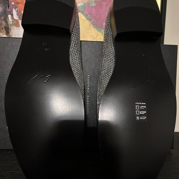 $1,450 Giuseppe Zanotti Men\'s Flavio 20 Rhinestone-Embellished Loafer Blk & Silv main image 6